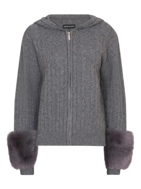 cable-knit zip-up cardigan by IZAAK AZANEI
