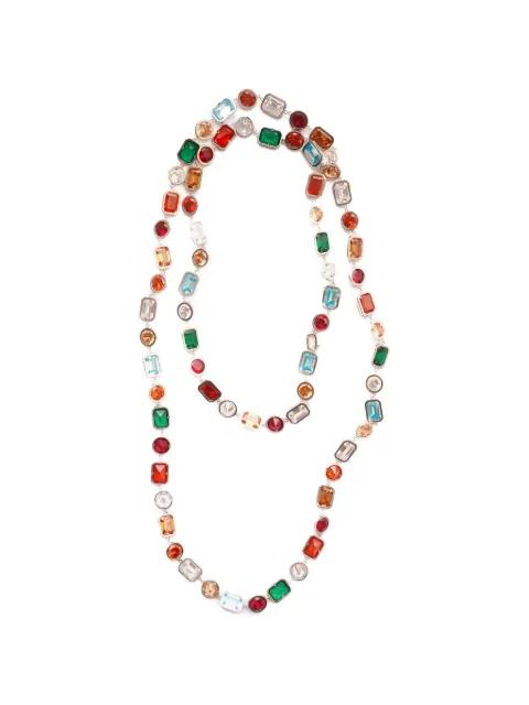 Mega cubic-zirconia-embellished long necklace by IZABEL DISPLAY