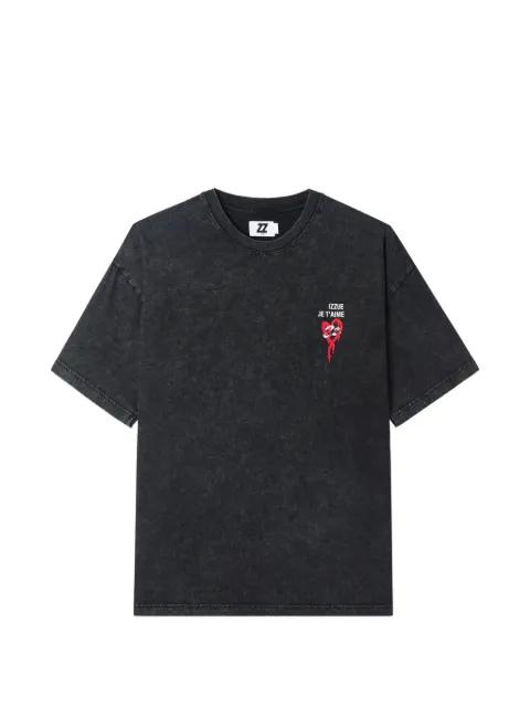 acid-wash graphic-print T-shirt by IZZUE