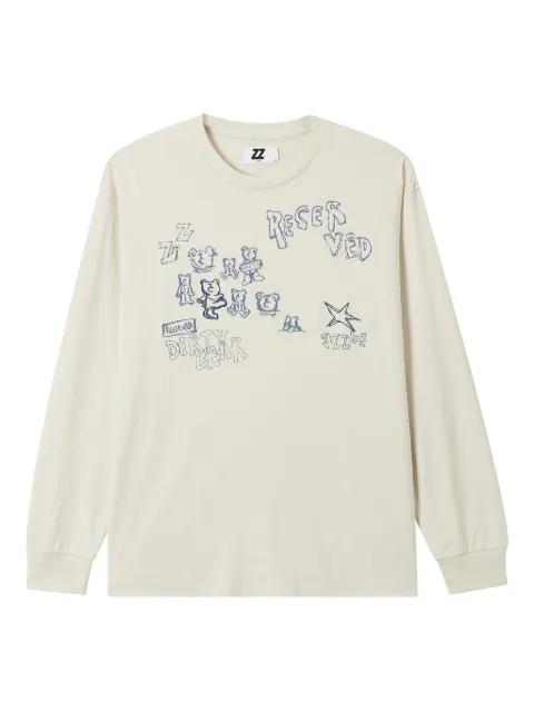 bear-print long-sleeve T-shirt by IZZUE
