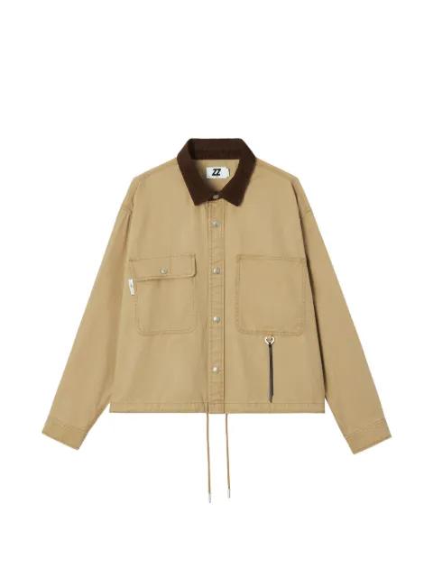 corduroy-collar overshirt by IZZUE