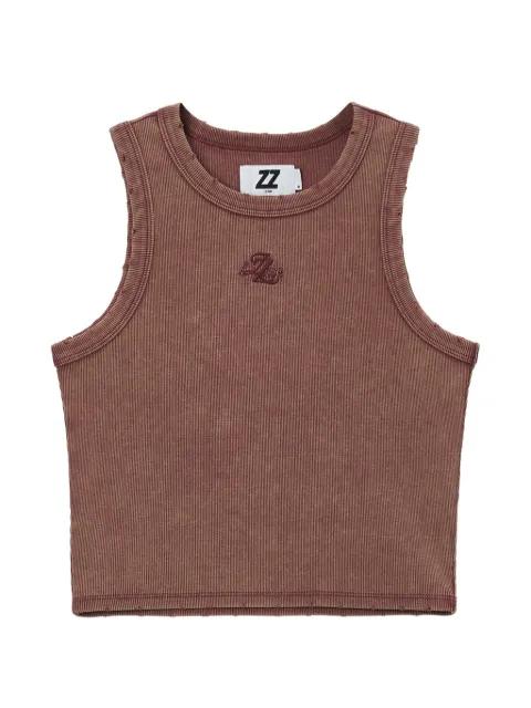 distressed ribbed top by IZZUE