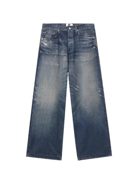 distressed wide-leg jeans by IZZUE