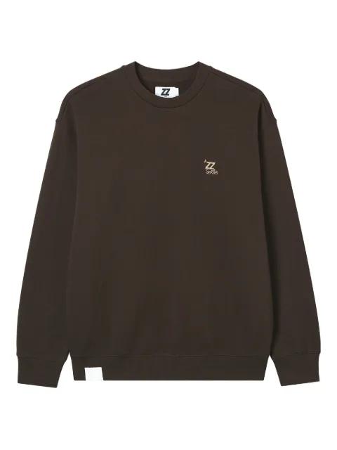 embroidered-logo crew neck sweatshirt by IZZUE