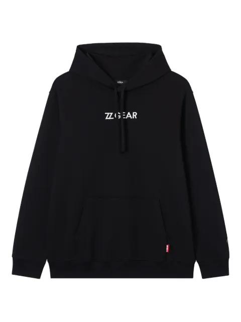 embroidered-logo hoodie by IZZUE