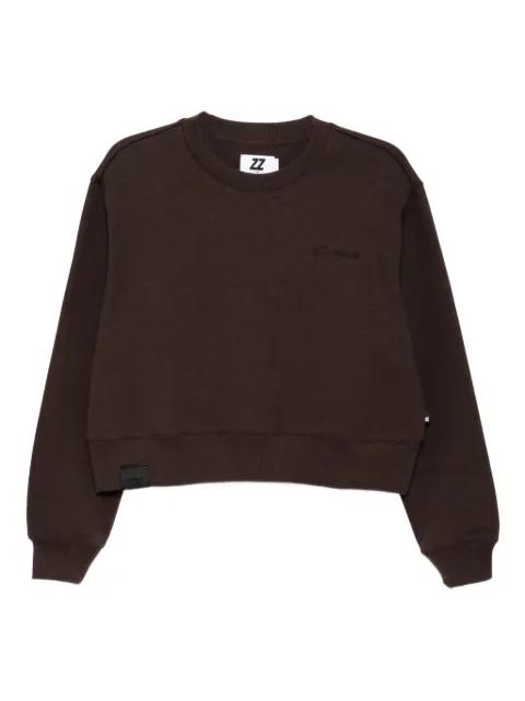 embroidered-slogan sweatshirt by IZZUE