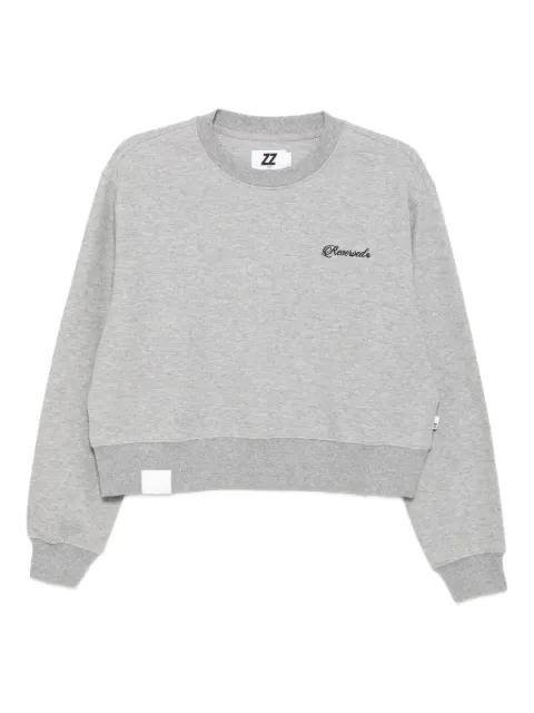 embroidered-slogan sweatshirt by IZZUE