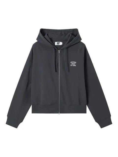 embroidered zip-up jacket by IZZUE