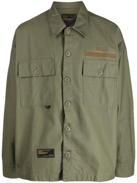 flap-pocket cotton shirt by IZZUE
