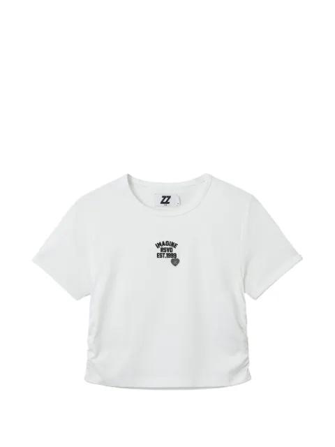 graphic-detail cotton T-shirt by IZZUE