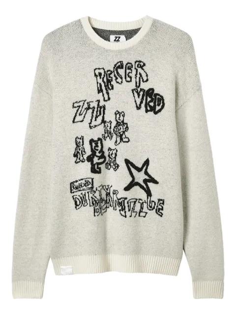 graphic-print crew-neck sweater by IZZUE