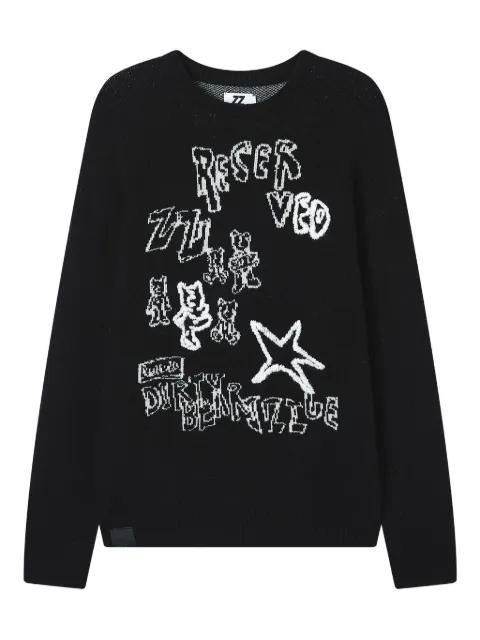 graphic-print crew-neck sweater by IZZUE