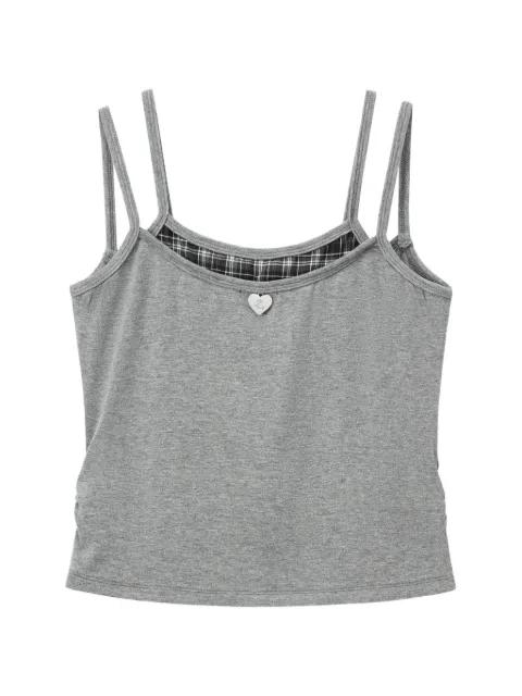 heart-plaque layered top by IZZUE