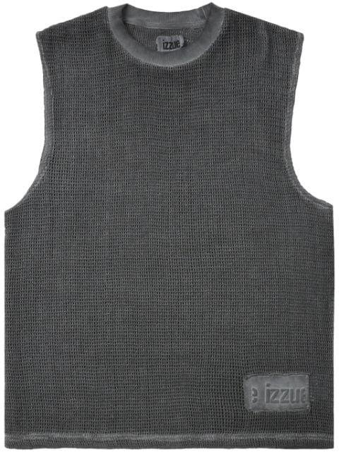 logo-patch cotton vest by IZZUE