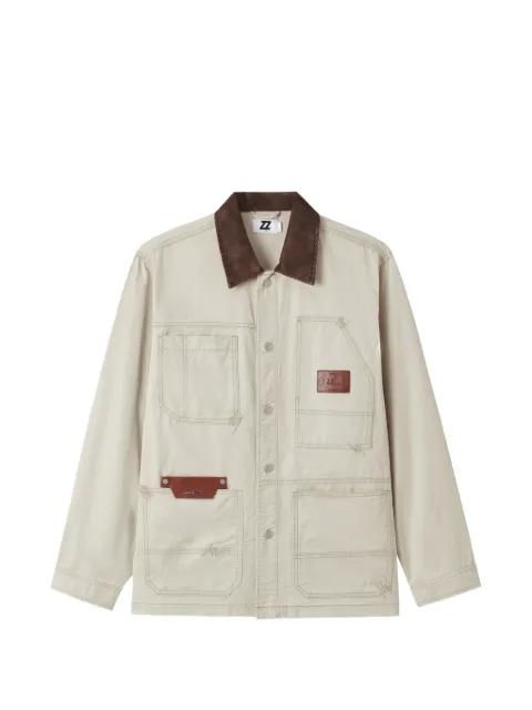 logo-patch shirt jacket by IZZUE