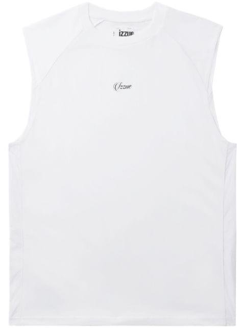 logo-print cotton vest by IZZUE