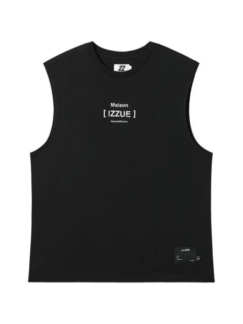 logo-print tank top by IZZUE