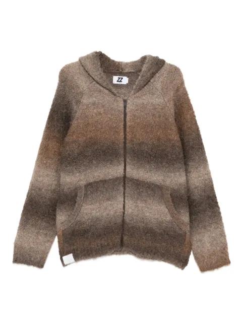 ombre striped zip-up hoodie by IZZUE