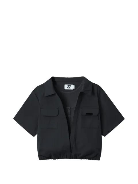 patch-pocket cropped shirt by IZZUE