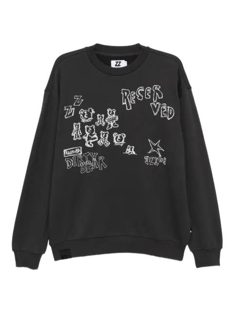 print crew-neck sweatshirt by IZZUE