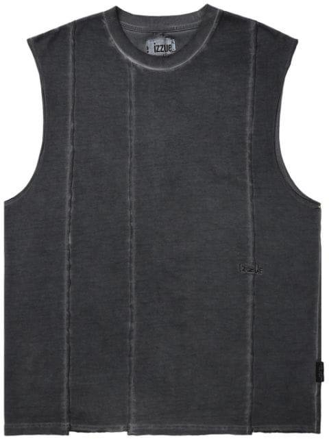 raised-seam cotton vest by IZZUE