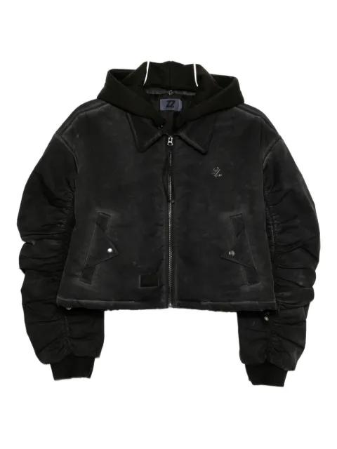 ruched cropped jacket by IZZUE