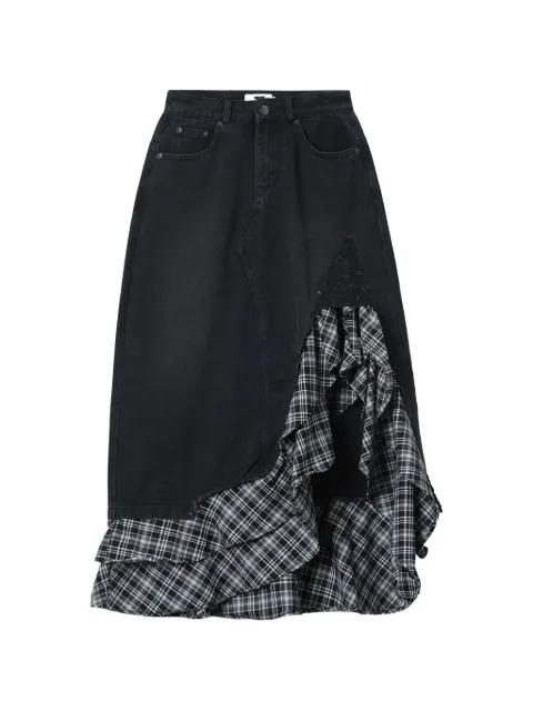 ruffled tartan skirt by IZZUE