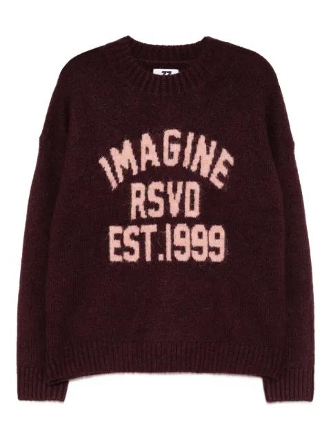 slogan-intarsia jumper by IZZUE