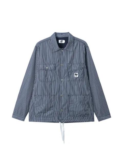 striped patch jacket by IZZUE
