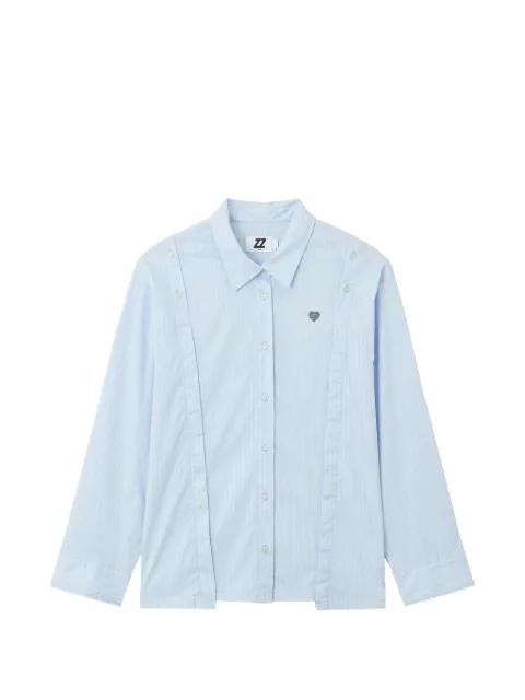 striped-pattern button-fastening shirt by IZZUE