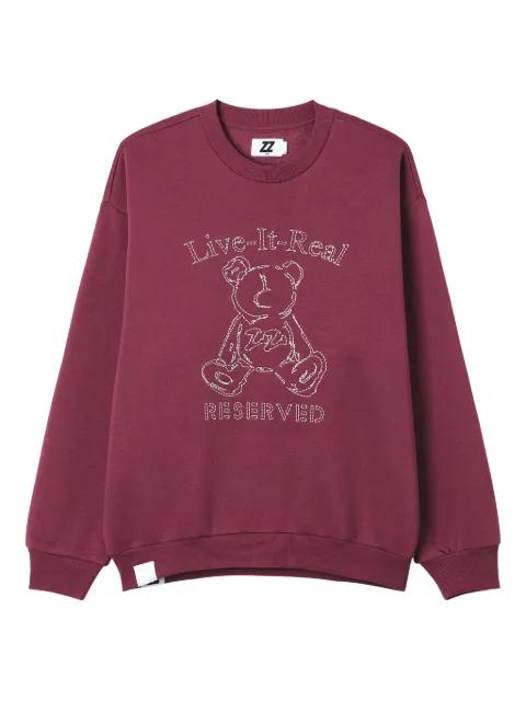 teddy-embroidered sweatshirt by IZZUE
