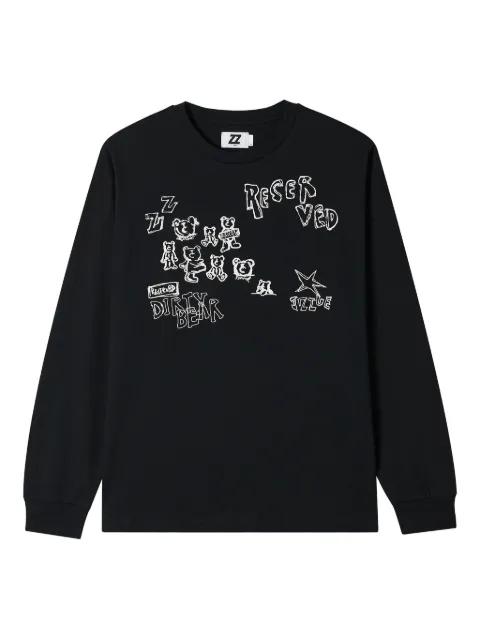text graphic-print cotton sweatshirt by IZZUE