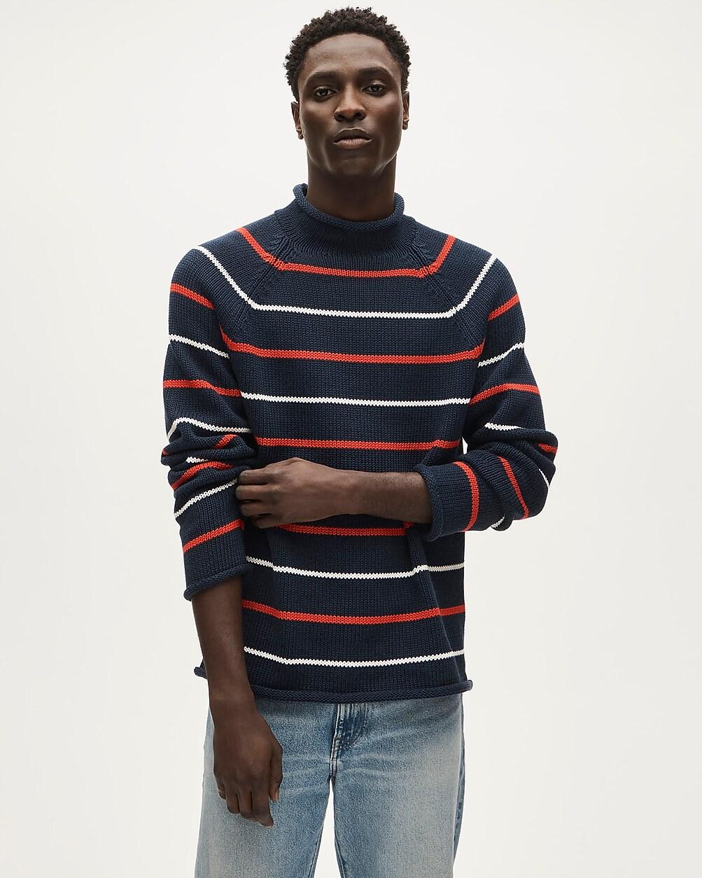 1988 Rollneck™ sweater in stripe by J.CREW