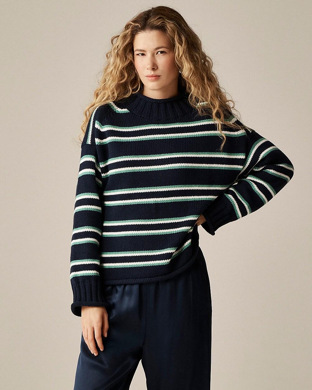 2025 Rollneckâ¢ sweater in stripe by J.CREW
