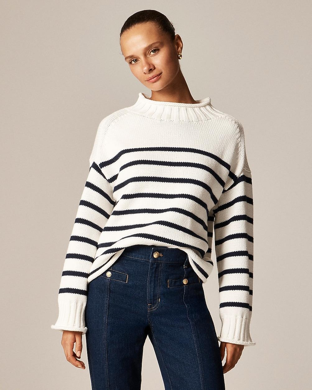 2025 Rollneckâ¢ sweater in stripe by J.CREW