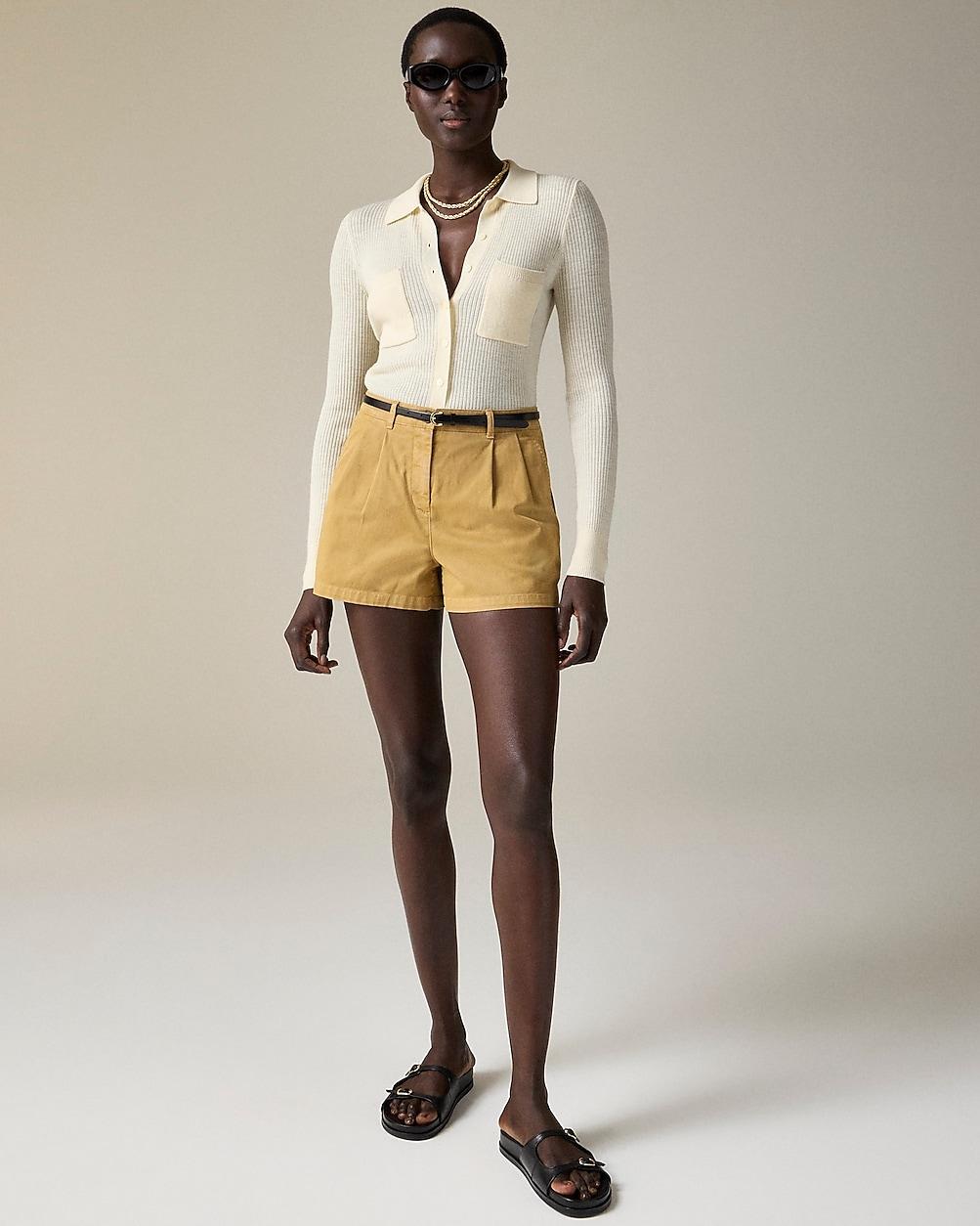 "3"" pleated heritage chino short" by J.CREW