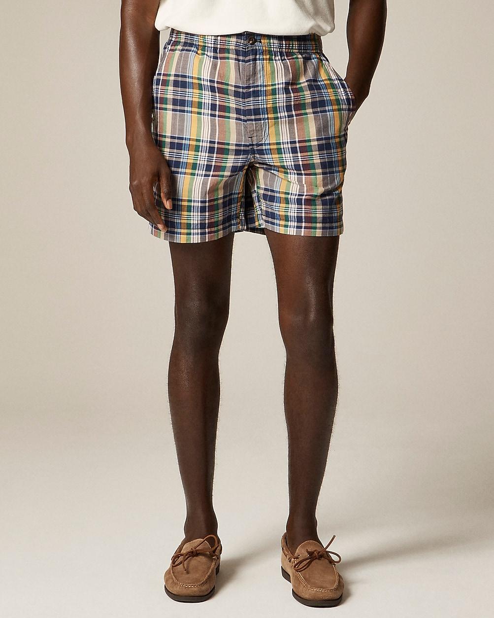 "5.5"" Pier short in cotton madras" by J.CREW