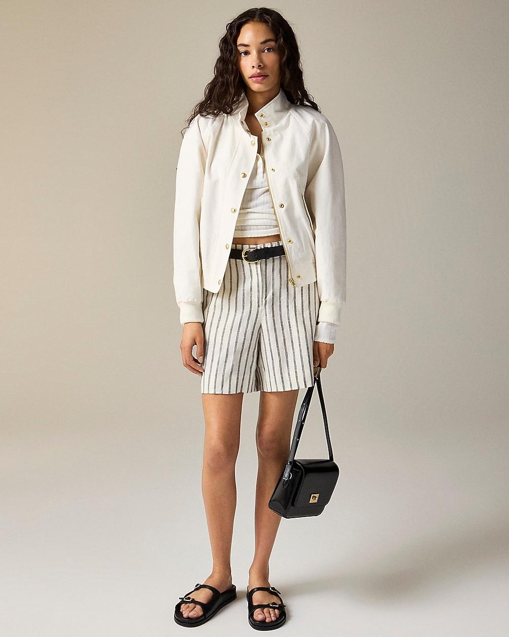 "6"" Harbor short in striped linen" by J.CREW "6"" Harbor short in striped linen" by J.CREW