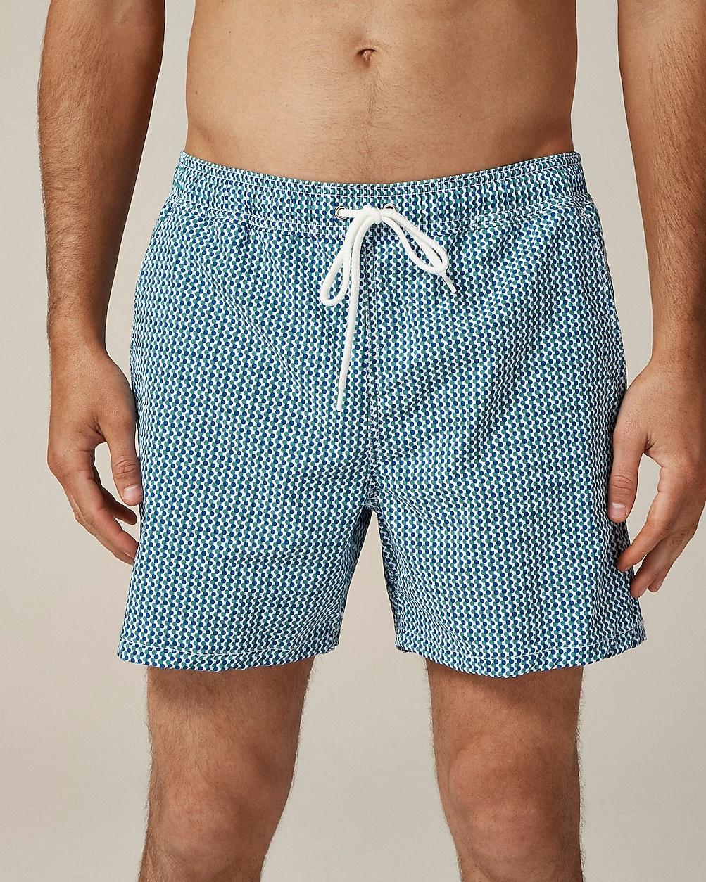 6'' stretch swim trunk in print with ECONYL® nylon by J.CREW