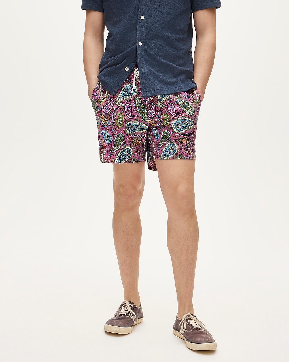 "6"" stretch swim trunk in print with ECONYL® nylon" by J.CREW "6"" stretch swim trunk in print with ECONYL® nylon" by J.CREW