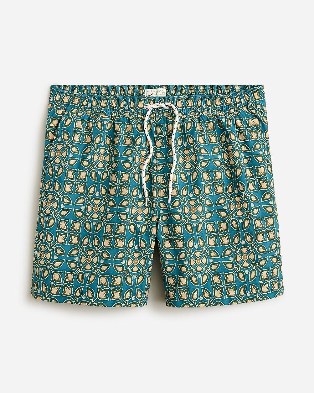 "6"" stretch swim trunk in print with ECONYL® nylon" by J.CREW