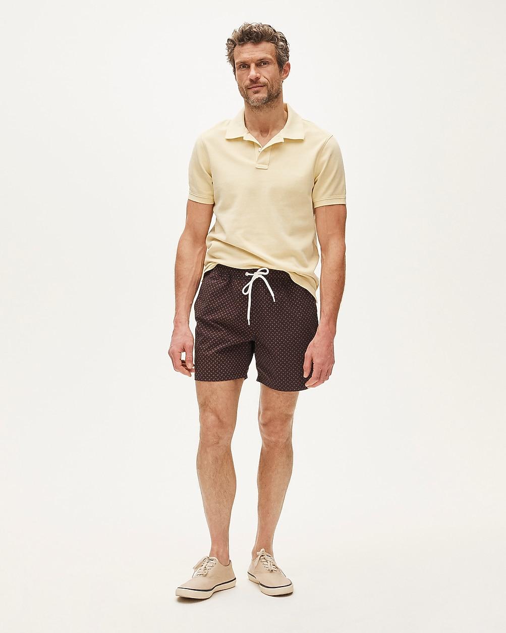"6"" stretch swim trunk in print with ECONYL® nylon" by J.CREW