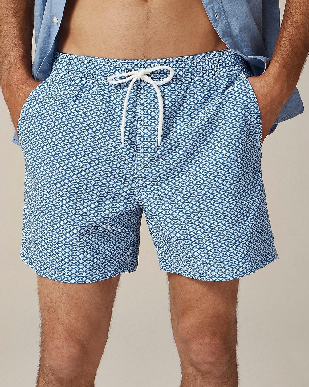 6'' stretch swim trunk in print with ECONYL® nylon by J.CREW