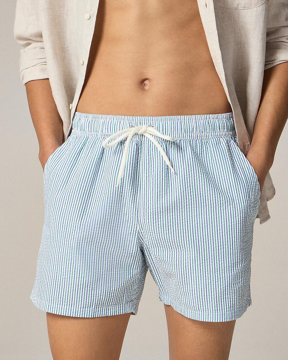 6'' swim trunk in seersucker by J.CREW
