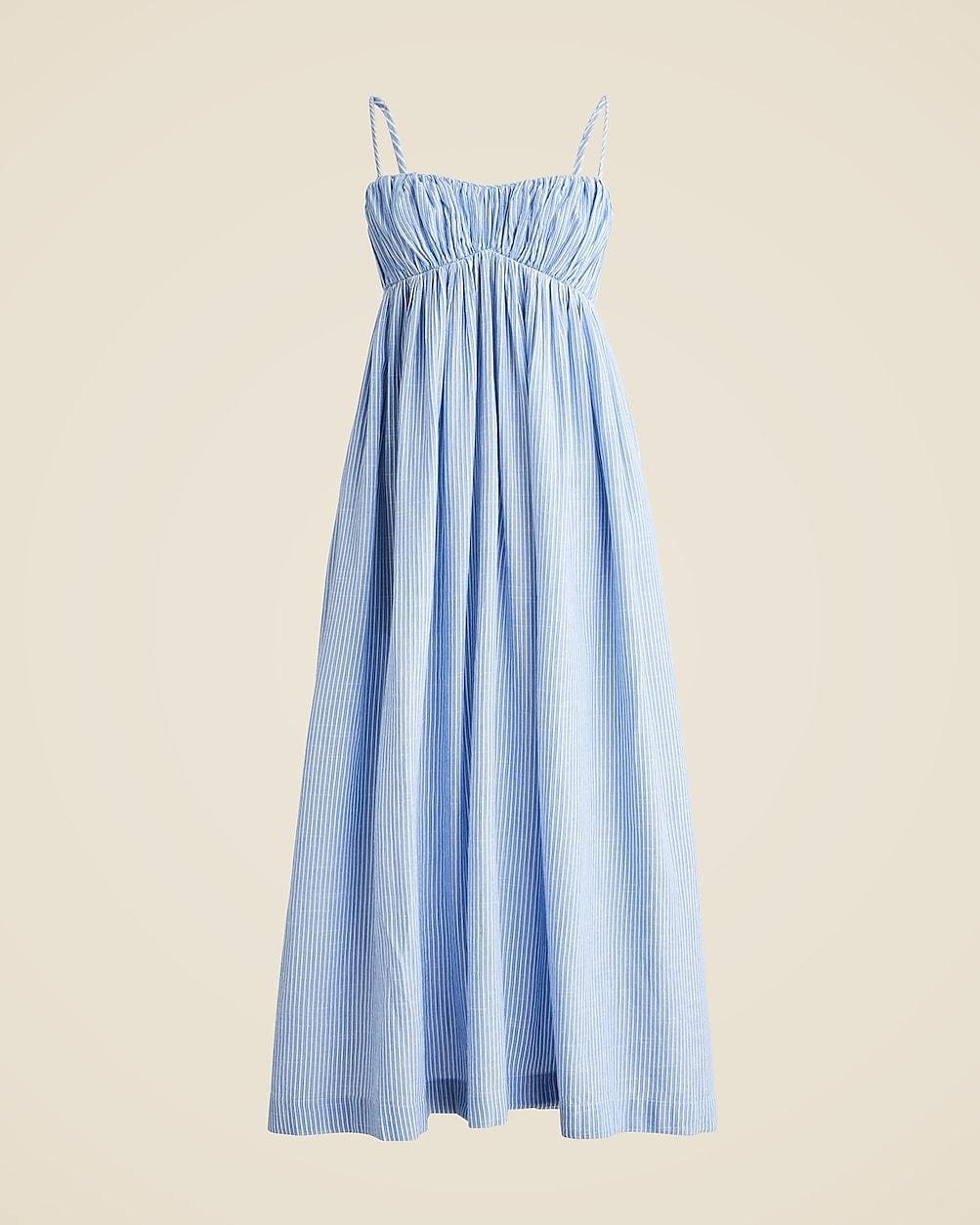 Airy gauze empire-waist midi dress in stripe by J.CREW Airy gauze empire-waist midi dress in stripe by J.CREW