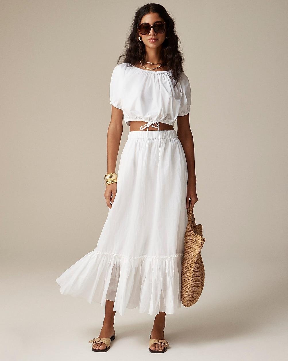 Amelia maxi skirt in crinkle cotton by J.CREW