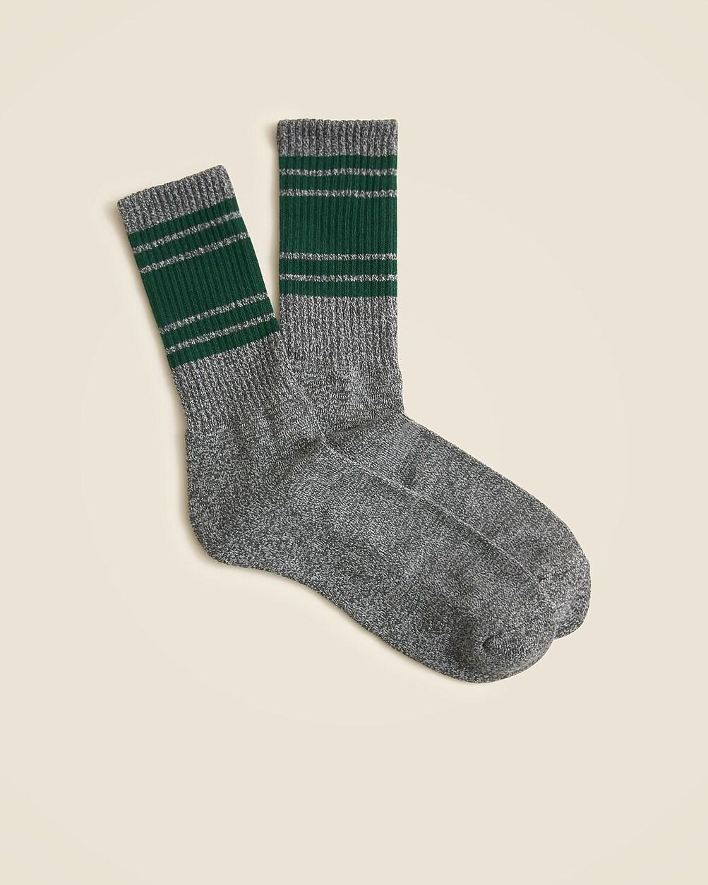 Athletic crew socks in gym stripe with COOLMAX® technology by J.CREW