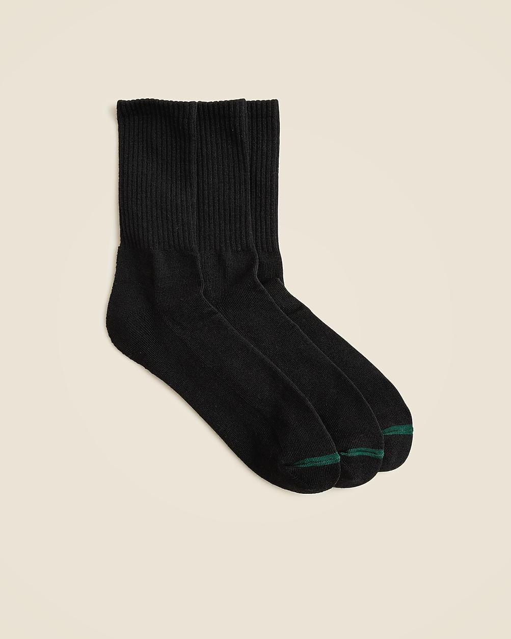 Athletic crew socks with COOLMAX® technology three-pack by J.CREW