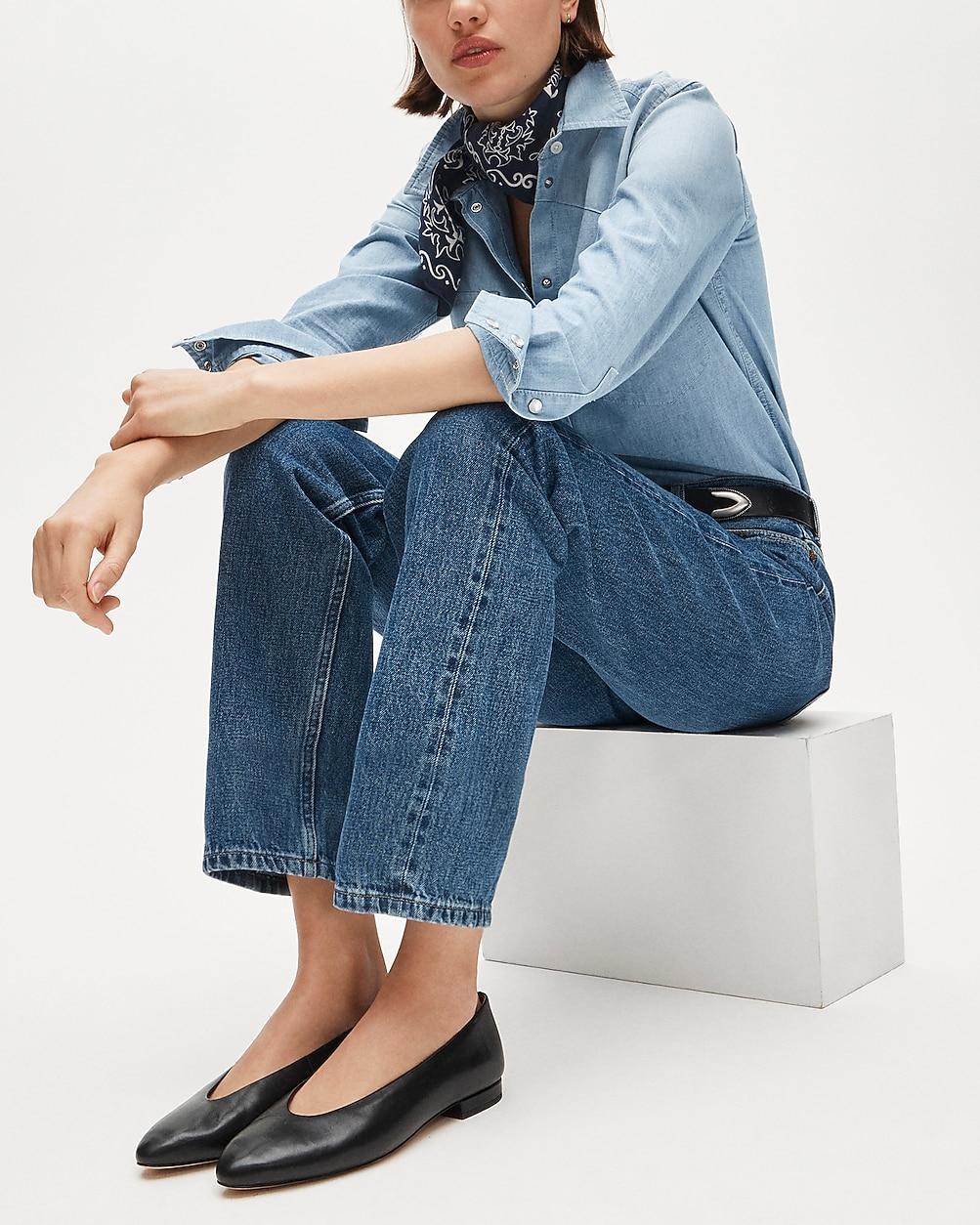 Bea ballet flats in leather by J.CREW