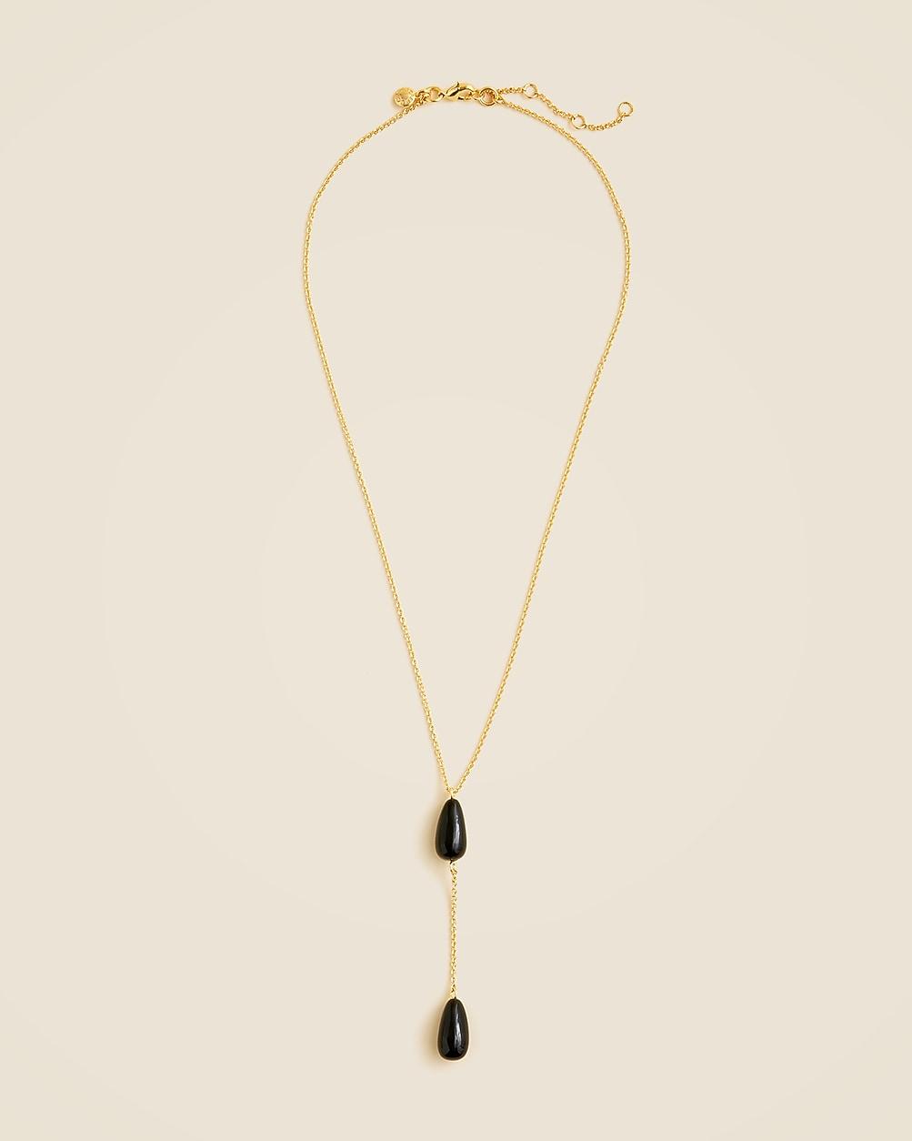 Beaded teardrop lariat necklace by J.CREW